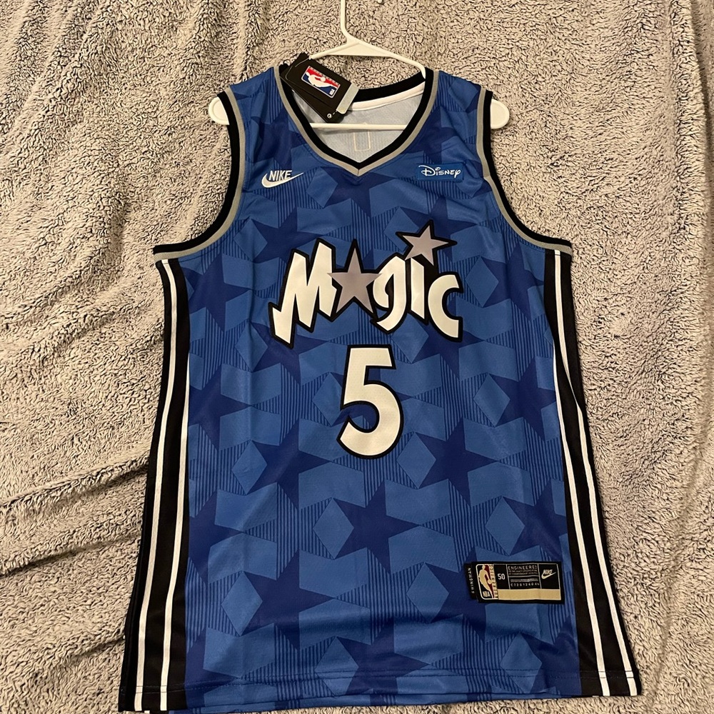 NWT #5 Paolo Banchero Orlando Magic Blue Stars Throwback Jersey Men's Large